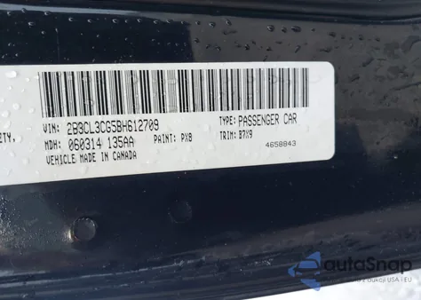 2011 Dodge Charger z USA, uszkodzony, nr VIN 2B3CL3CG5BH612709